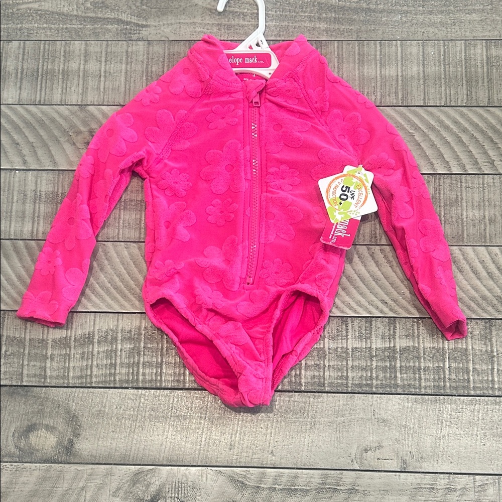 Penelope Mack Fuchsia Floral Kids Rashguard